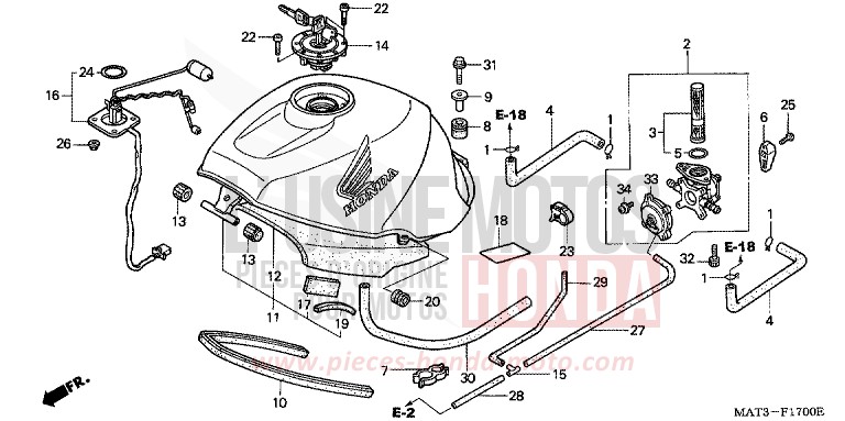 RESERVOIR A CARBURANT (V/W) de Super Blackbird TITANIUM METALLIC (YR183) 1997